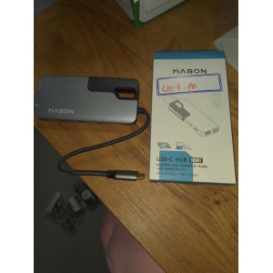 Mason USB-C Hub 10 in 1 to HDMI + VGA + 3*USB + Audio + PD+ RJ45+ SD+ TF