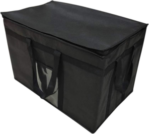 XXXL Large Pro Insulated Collapsible Cooler Bags with Zipper Closure,Reusable Grocery Shopping Bag,Keep Food Hot or Cold,Ideal for Uber Eats,Instacart,Catering,23" W x 15" H x 14" D(Black Color)