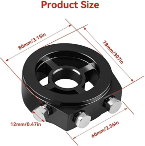 Universal Oil Filter Adapter, Aluminum, M20 x 1.5 UNF Thread, Car Compatible, Sandwich Plate Adapter