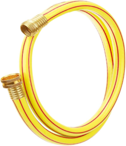 Homes Garden 4 ft. Short Garden Hose 5/8 inch Yellow Lead-Hose Male/Female Commercial Brass Coupling Fittings for Water Softener, Dehumidifier, RV Filter and Camp Water Tank #G-H153A06