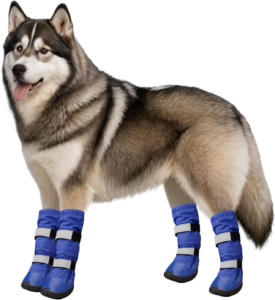 NAMSAN Dog Boots for Large Dogs, 4 Pcs Size (XL), Waterproof Rain Booties, Anti-Slip Winter XLarge Dog Boots, Walking Dog Shoes for Summer Hot Pavement Paw Protectors, Adjustable, Blue