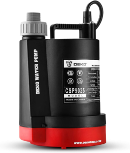DEKOPRO Submersible Water Pump 1/4 HP 1850GPH Thermoplastic Utility Pump Portable Electric Water Removal Pump for Swimming Pool Garden Tub Pond with 10-Foot Cord