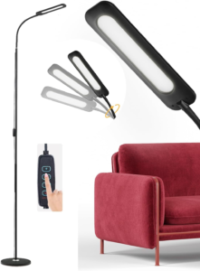 ALongDeng LED Floor Lamps, Dimmable Gooseneck Standing Light 10 Brightness Levels & 3 Color Temperature 1000 Lumens 14 Watt Black LED Tall lamp for Bedroom Office Reading Living Room Office Piano