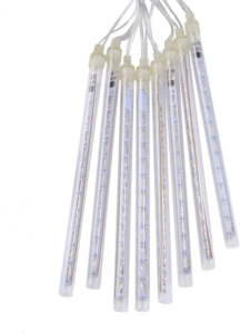 LED Meteor Shower Rain Lights,Drop/Icicle Snow Falling Raindrop 30cm 8 Tubes Waterproof Cascading Lights for Wedding Xmas Home Decor (Multi-Color)