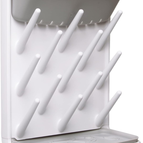 Ubbi Vertical Baby Bottle Drying Rack, Countertop Drying Rack Baby Accessory, Grey