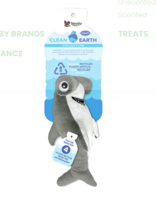 Recycled Plush Hammerhead Shark Dog Toy