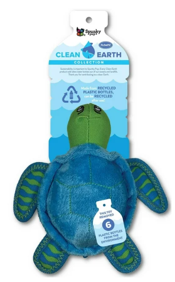 Clean Earth Plush Turtle Dog Toy - 100% Sustainable