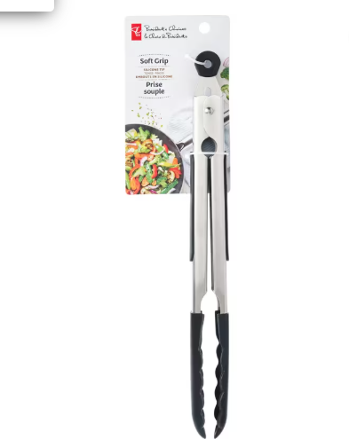 Soft Grip Tongs with Silicone Tip - 12 in