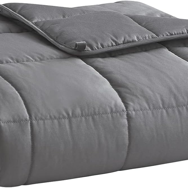 Weighted Blanket (Dark Grey approx. 10lbs) Cooling Breathable Heavy Blanket Microfiber Material with Glass Beads Big Blanket for Adult All-Season Summer Fall Winter Soft Thick Blanket
