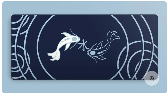 Kat Mizu- Mizu Wave- Blue Moon Large Deskmat