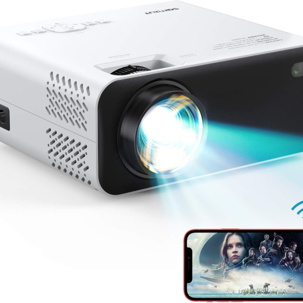 WiFi Mini Projector, 1080P Supported, 6000L Brightness, Max 200" Display, Compatible with TV Stick, VGA, PS4, HDMI, TF, AV, USBWiFi Mini Projector, 1080P Supported, 6000L Brightness, Max 200" Display, Compatible with TV Stick, VGA, PS4, HDMI, TF, AV, USB