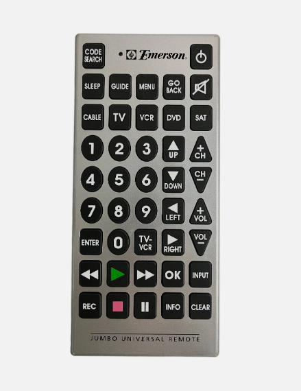 Emerson Jumbo Universal Remote - Easy Use, Large Buttons, Multi-Device Control
