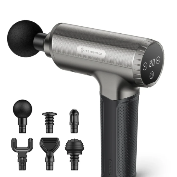 TaoTronics | Massage Gun PCA004, Deep Tissue Percussion Massager with 20 Adjustable Speeds and 6 Heads