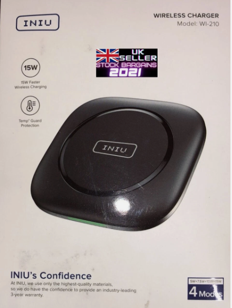 INIU (WI-210) Wireless Charger, 15W Qi-Certified Fast Wireless Charging Pad
