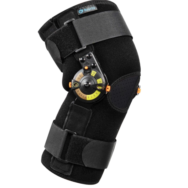 Nvorliy Hinged ROM Knee Brace with Side Stabilizers & Locking Dials, Post Op Knee Immobilizer for Arthritis, ACL, MCL, PCL, Meniscus Tear, Injurie/Knee Pain, Medical Orthopedic Support