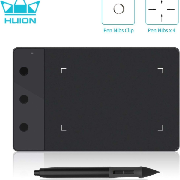 Huion H420 Drawing Tablet 4 x 2.3 Inches 3 Express Keys USB OSU Tablet Signature Pad with Digital Battery Pen