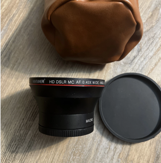 Neewer 5mm 0.43x HD DSLR MC Wide Angle Lens w/Macro Portion w/leather pouch NEW
