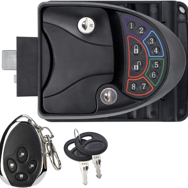 GIDREN RV keyless Entry Door Lock Handle Latch with Remote Controller and keypad for Trailer Caravan Camper
