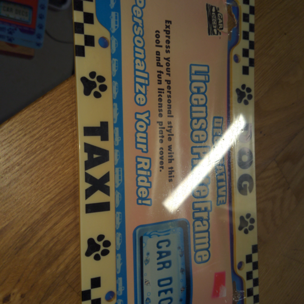 🐾 For Sale: "Dog Taxi" License Plate Cover