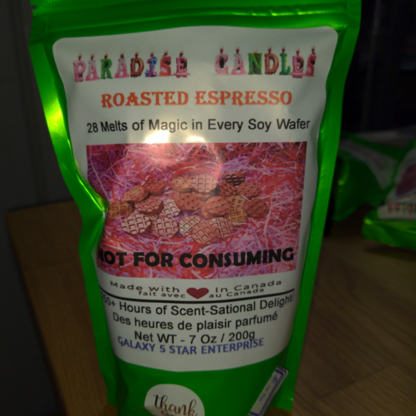 Roasted Expresso Wax Melt Scented Soy Wafers-28 Pieces| Canadian Made| Strong Scent Wax Candle Melts| Natural Soy Wax Perfect for Wax Warmers| Natural Ingredients| Paraffin Free|(Purple)