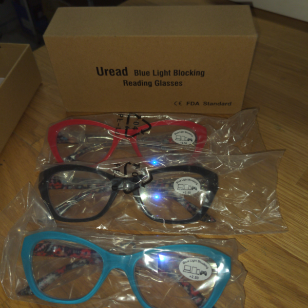 uread blue light blocking reading glasses +2.50 (Pack of 3)