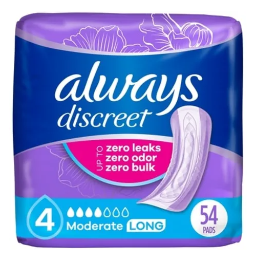 Always Discreet Incontinence Moderate Long Length Pads