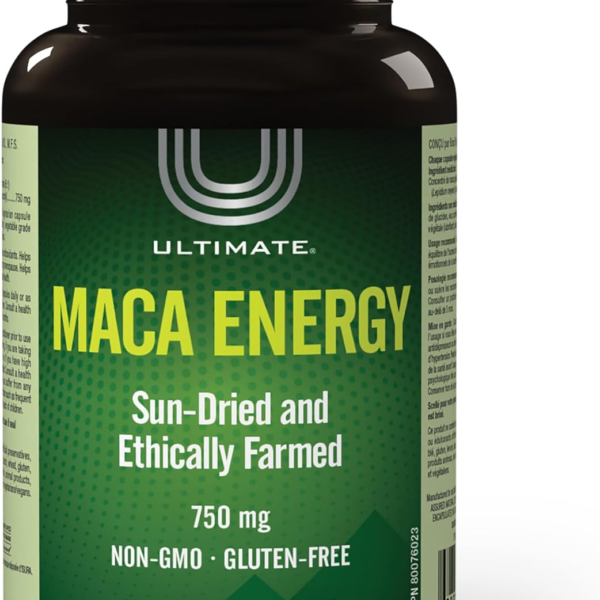 Ultimate Organic Maca Energy 750 mg, 90 Veg Caps, 6:1 Concentrate = 4,500 mg per Capsules, HIGH POTENCY, Maca Powder Capsules