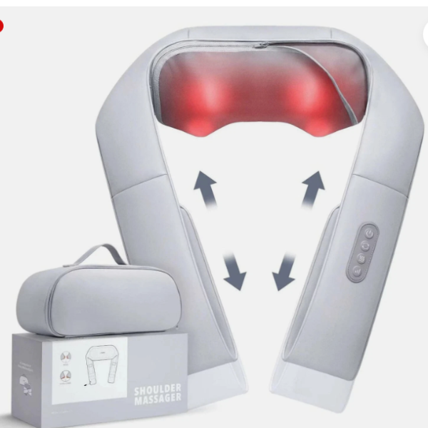 Naipo Shiatsu Back Massager, Neck Massager with Adjustable Heat and Straps, Deep