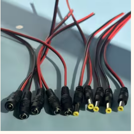 5 Pairs Power Pigtail Cable for CCTV Security Cameras, Male female