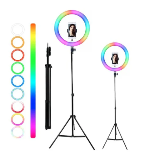 10 inch RGB ring light with 160 cm tripod