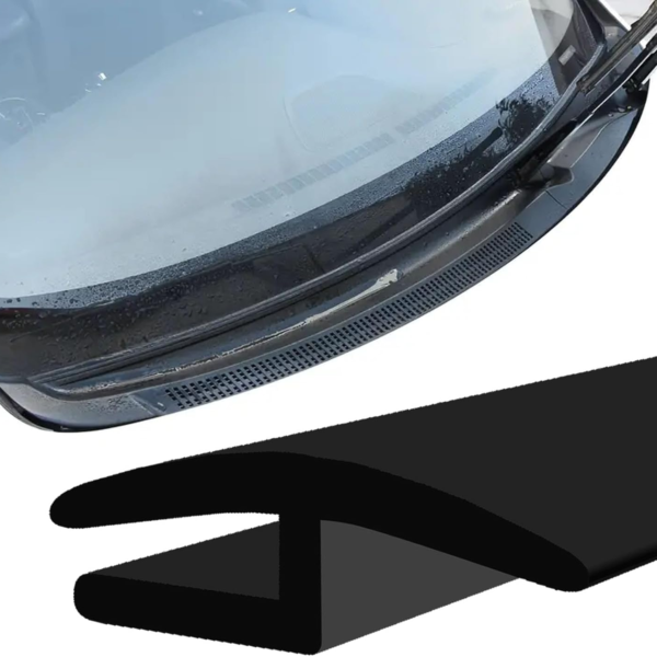 Black Rubber Windshield Cowl Molding Seal Strip, H-Shape, Weather Seal for Car/Truck/SUV Windshield
