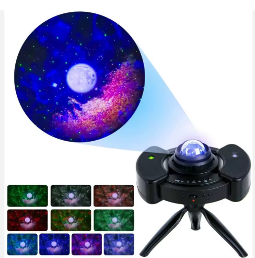 Star Projector LED Night Light - UFO 4 in 1 Starry Nebula Room Light with Adjustable Tripod Stand and Dual Stereo Speaker