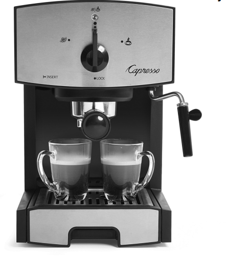 Capresso 117.05 Stainless Steel Pump Espresso and Cappuccino Machine EC50, Black/Stainless