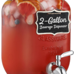 2 Gallon Glass Beverage Dispenser, 18/8 Stainless Steel Spigot and Lid - Glass Drink Dispensers for Parties - Mason Jar Drink Dispensers with Lids - Laundry Detergent Holder