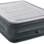 INTEX 64417ED Dura-Beam Deluxe Comfort-Plush High-Rise Air Mattress: Fiber-Tech – Queen Size – Built-in Electric Pump – 22in Bed Height – 600lb Weight Capacity