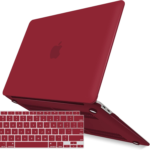 iBenzer Compatible with New MacBook Air 13 inch Case 2022 2021 2020 M1 A2337 A2179 A1932, Plastic Hard Shell Case with Keyboard Cover for Mac Air with Touch ID, Wine Red, CA-AT13-WR+1