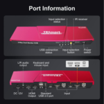 TESmart KVM Switch Dual Monitor DisplayPort + HDMI, Support Extended Display, UHD 4K 60Hz, USB 2.0 Devices, Hotkey, Button Switching, Audio, PC Keyboard Mouse Switcher Box for 2 Computers with Cables