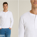 Brand New: Three-Button Slub Henley – Size Medium Tall