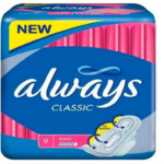 Brand New: Always Classic Sanitary Napkins with Wings (Size 2) – 9 Pack