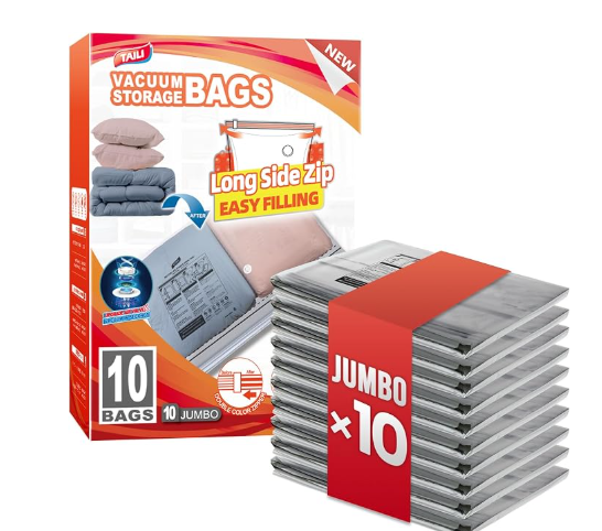 🌟 NEW TAILI 10-Pack Jumbo Vacuum Storage Bags (39" x 28")
