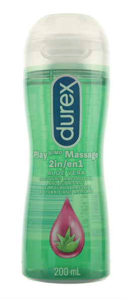 NEW & SEALED – Durex Play 2 in 1 Aloe Vera Massage Gel & Lubricant (200ml)