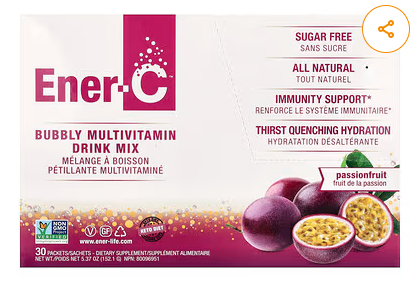 Ener-C Bubbly Multivitamin Drink Mix – Passionfruit Flavor