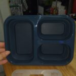Brand New Dark Blue 3-Compartment Silicone Bento Lunch Box